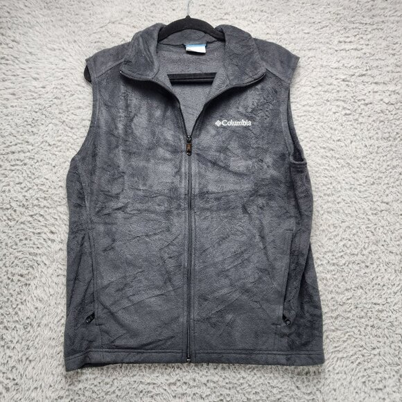 Columbia Jacket Mens Medium Gray Polyester Fleece Full Zip Vest Gorpcore - Picture 1 of 8